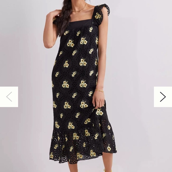 NWOT Anna Sui Pansy Eyelet Embroidered Maxi - Picture 8 of 9